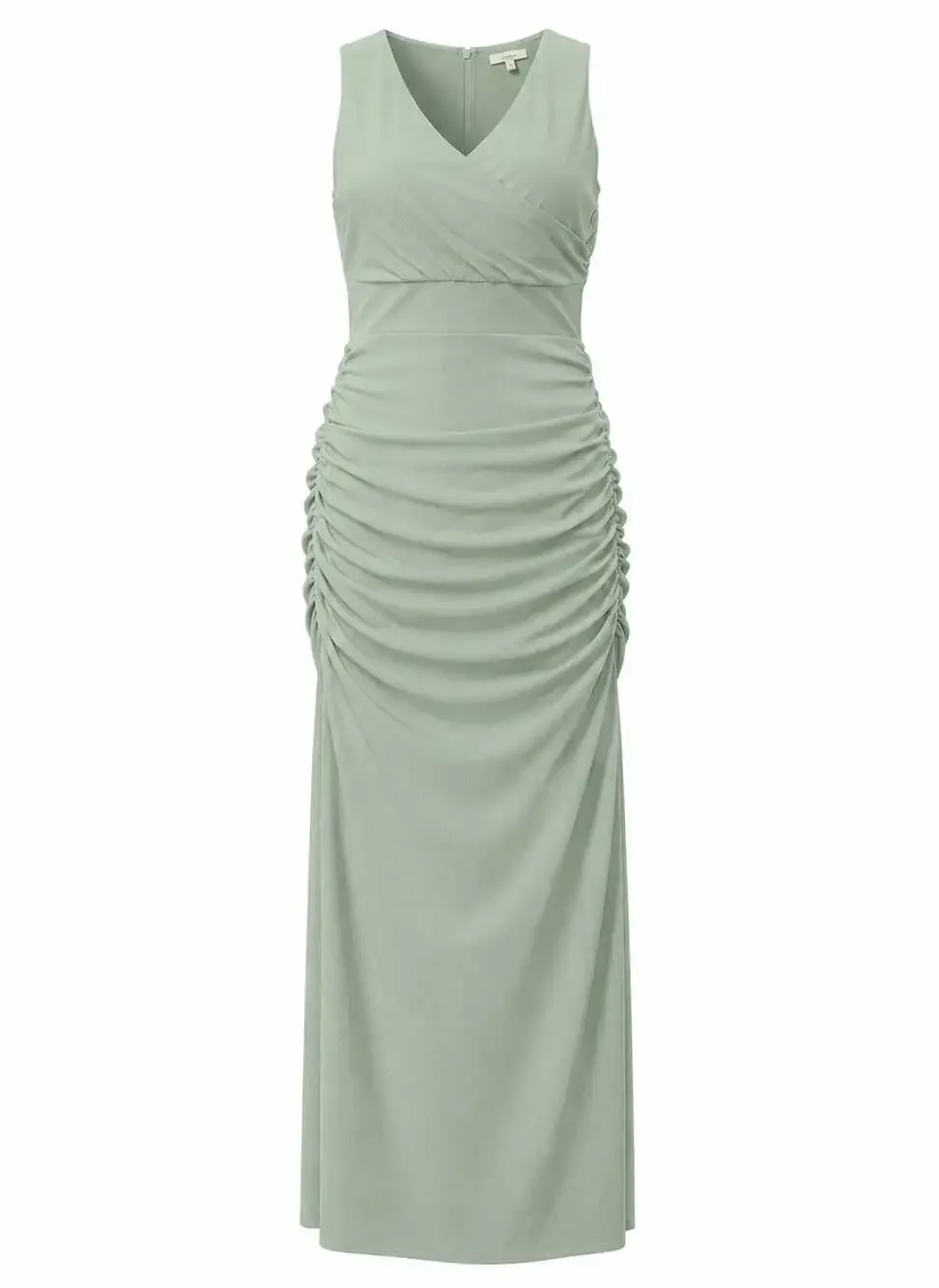 Abercrombie & Fitch Women’s Green Ruched Maxi Dress Size Medium Petite NWT